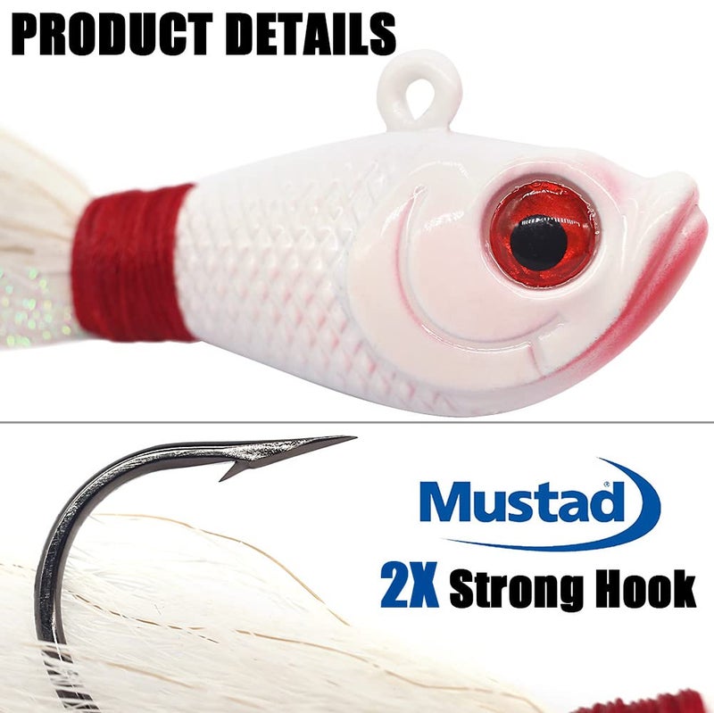 XFISHMAN Bucktail-Jigs-Saltwater-Hair-Jigs-Head -Fishing-Lures-Assorted Kit - Image 4